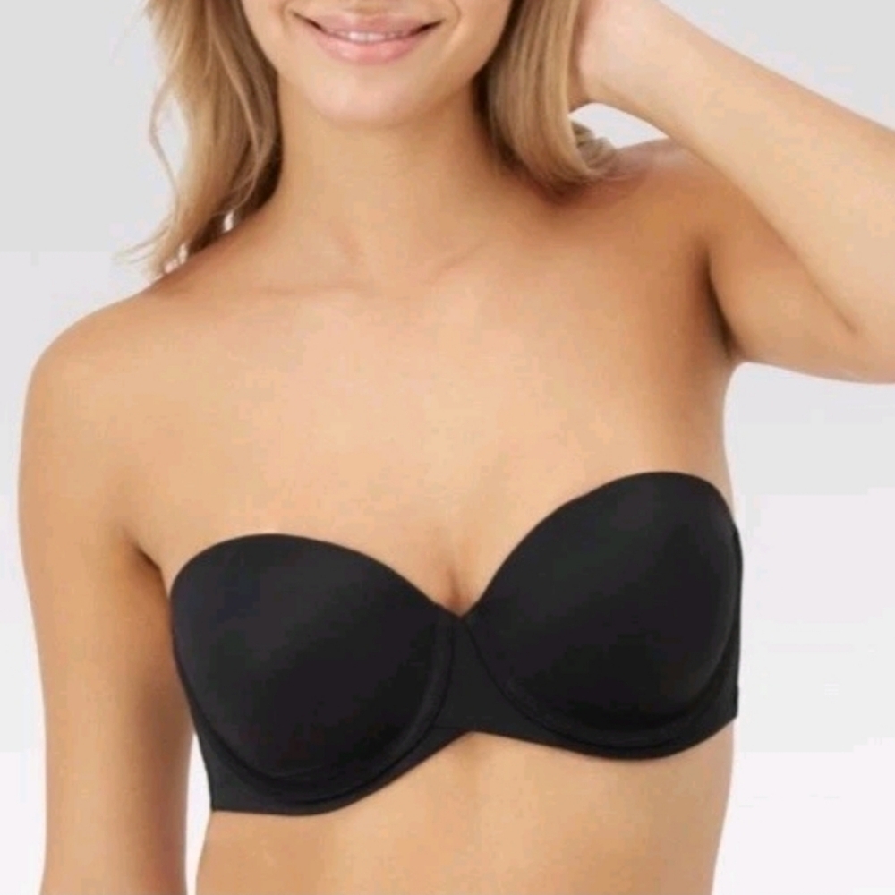 Maidenform Size 34D Black Comfort Devotion Stay Put Strapless Convertible Bra!